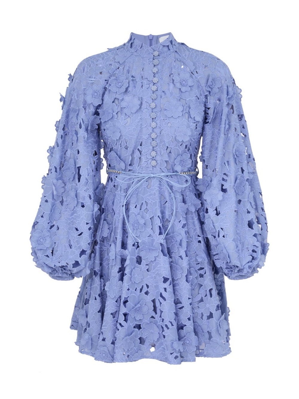 ZIMMERMANN Patience Long Sleeve Mini Dress • 1/S •Jacaranda NWOT CELEB FAV